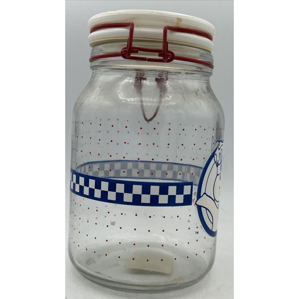 Anchor Hocking Pillsbury Doughboy Poppin Fresh Storage Medium 7 3/4"Canister Jar - Picture 4 of 6